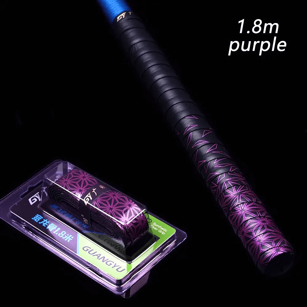 Anti-Slip Racket Grip Tape for Tennis Squash - SF3481, 1.8m purple grip with durable, sweat-absorbent texture for sports equipment.